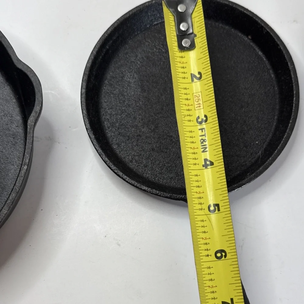 HAWOK Cast Iron 3-Piece small Frying Pan Set Black Uncoated Long Handle